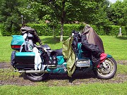 Summer touring 2008 - <i>In wet weather bike becomes a clothes horse</i>